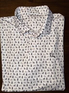 Rhoback Men's Performance Golf Polo Shirt French Bulldogs All Over Size 3XL EUC